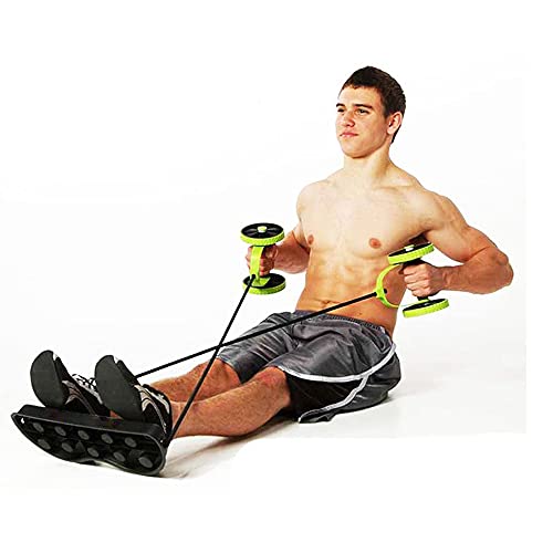 HJJ Multi función Double AB Rueda de Rodillo, Ejercicio para el hogar Equipo de Entrenamiento Abdominal de la Cintura Diseño de Placa de Giro para Hombre y Mujeres Gimnasio Fitness