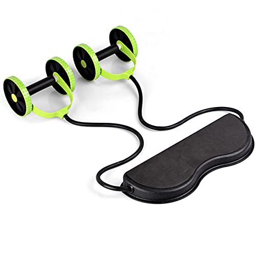 HJJ Multi función Double AB Rueda de Rodillo, Ejercicio para el hogar Equipo de Entrenamiento Abdominal de la Cintura Diseño de Placa de Giro para Hombre y Mujeres Gimnasio Fitness