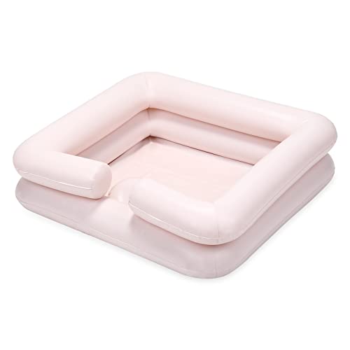HOLULO Champú Hinchable con Bomba de Aire, Lavabo Inflable para la Cabeza para Lavar el Cabello en la Cama, Lavacabezas Hinchable para Lavabo para Personas Heridas, Postradas en Cama, Discapacitadas