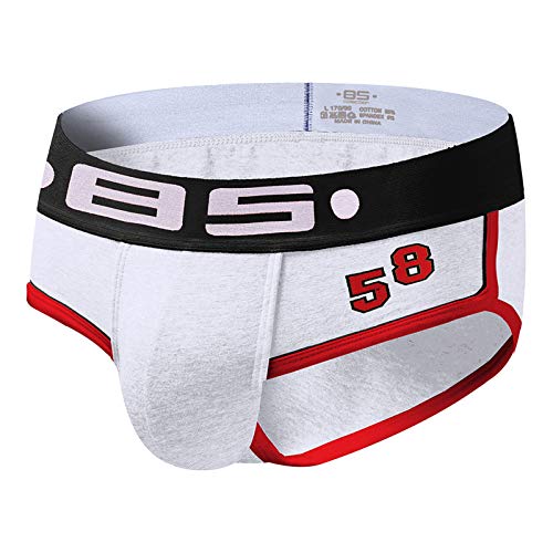 Hombres Calzoncillos De algodón de Color sólido Calzoncillo Transpirables y Cómodos Tangas para Hombre Slips Ropa Interior Calzoncillos Bóxer Thong Deportivo Algodón Suave Deporte(Blanco)
