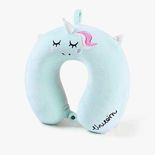 Hongfago - Almohada de viaje para niños y adultos, diseño de unicornio