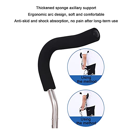 HOUSEHOLD Muletas Ergonómicas para Las Axilas, Muleta Universal, Muleta Portátil en Forma de S con Altura Ajustable, Andador Ligero