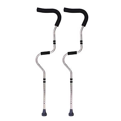 HOUSEHOLD Muletas Ergonómicas para Las Axilas, Muleta Universal, Muleta Portátil en Forma de S con Altura Ajustable, Andador Ligero