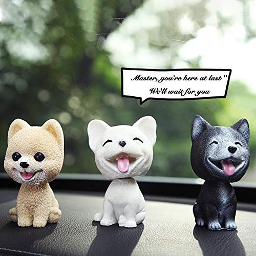 HUAI Asiente con la Cabeza de Perro del Dogo francés Sacudir la Cabeza Juguetes Lindo Bobble Head de Dibujos Animados del Perrito de Las muñecas de Coches Auto Adornos Precioso salpicadero decoración