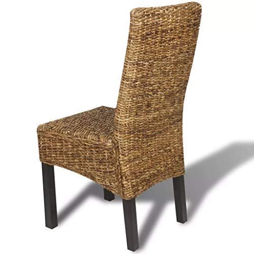 HUANGDANSP Sillas de Comedor 2 Unidades Madera Maciza de Mango y abacá Mobiliario Sillas Sillas de Comedor