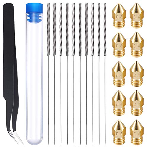 Impresora 3D herramientas de la pluma de la herramienta Boquilla Kit de Limpieza de 0,4 mm Mk8 Aguja de acupuntura agujas de 0,4 mm Pinzas para Accesorio de impresora 3d