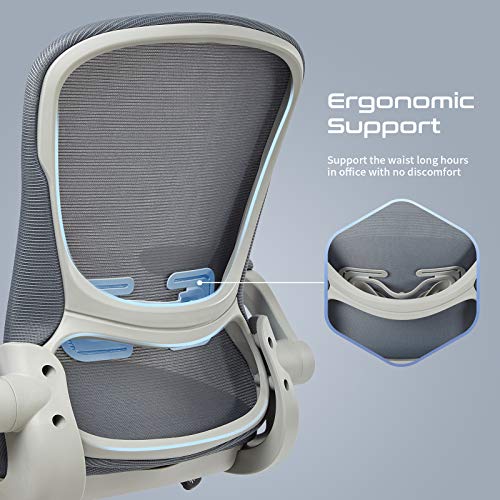 IntimaTe WM Heart Silla de Oficina，Silla de Escritorio con Brazos Ajustable, Silla Transpirable,Silla giratoria ergonómica, Altura Ajustable, Llenado Completo (Gris)