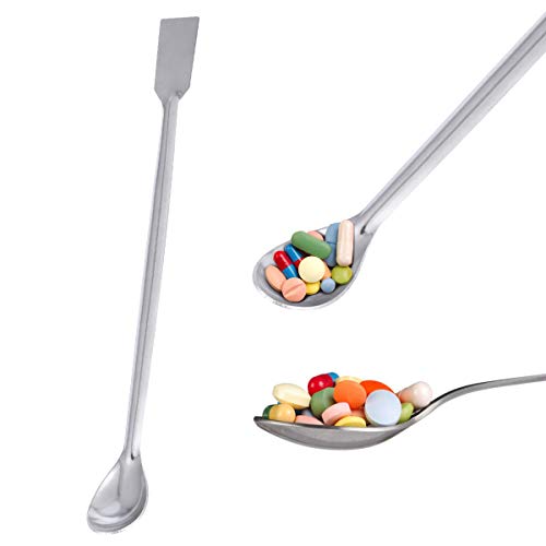 Iplusmile 6pcs 7.8"Micro Laboratorio de Acero Inoxidable cucharas Extremos Dobles espátula reactivo de muestreo Cuchara de Laboratorio Medicina Cuchara