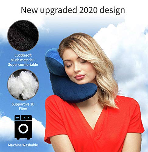J-Pillow - Almohada de viaje, color azul marino