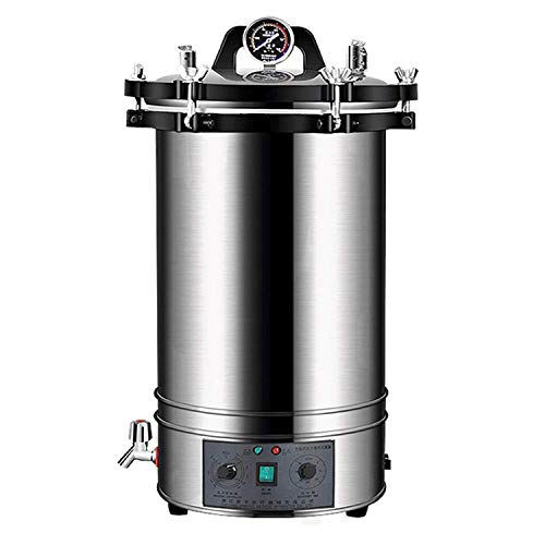 JACKBAGGIO Nuevo Inoxidable Eléctrico Calentado Esterilizador De Vapor Autoclave,Portátil Alta Presión Olla De Esterilización A Vapor Por Científico Lab Dental Uso (24 L Litros, Auto control)