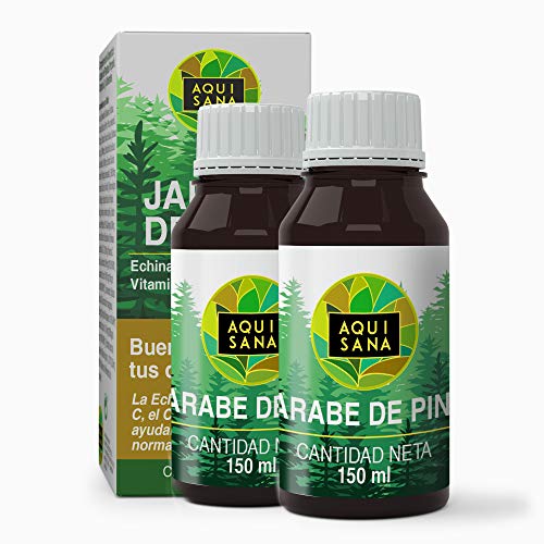 Jarabe de Pino Natural 300 ml| Jarabe Natural para la Tos|Jarabe con Equinacea + Propóleo +Vitaminas|Ayuda a reducir la Tos| Aquisana