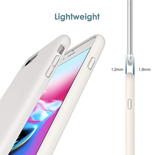JETech Funda de Silicona Compatible iPhone SE 2020, iPhone 8 y iPhone 7, 4,7", Sedoso-Tacto Suave, Cubierta a Prueba de Golpes con Forro de Microfibra, Blanco