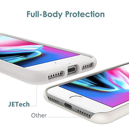 JETech Funda de Silicona Compatible iPhone SE 2020, iPhone 8 y iPhone 7, 4,7", Sedoso-Tacto Suave, Cubierta a Prueba de Golpes con Forro de Microfibra, Blanco