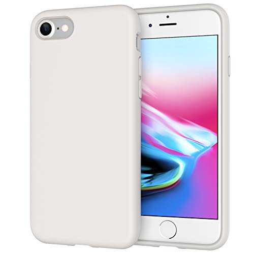 JETech Funda de Silicona Compatible iPhone SE 2020, iPhone 8 y iPhone 7, 4,7", Sedoso-Tacto Suave, Cubierta a Prueba de Golpes con Forro de Microfibra, Blanco