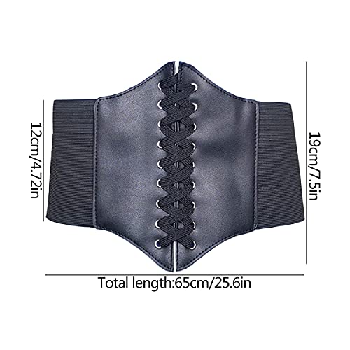 Jicyor Retro Cinturón Elástico Atado Ajustable 2 Piezas Negrorojo Estilo Punk Elásticode Corsé de Cintura Aplicar para Fiesta de Disfraces y uso Diario.