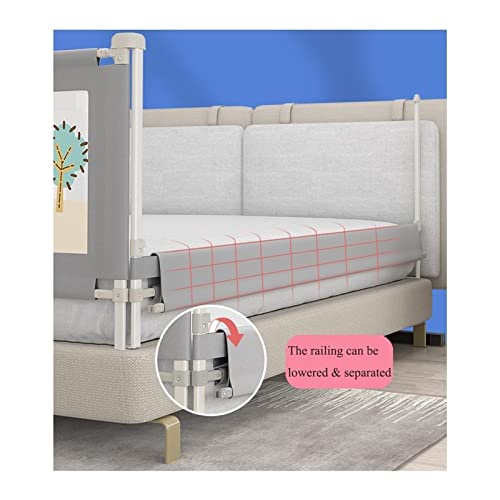 Jingyu barandilla Cama, Protector Cama, barandilla Cama niños, barandilla Cuna, Adecuado Camas niños, Camas Padres y Todos los colchones Camas Madera Maciza - 3 Lados (tamaño: 1,9 m + 2,0 m + 2,0 m)