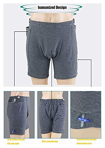 JJZXPJ Incontinencia Bragas incontinencia Cuidado Pantalones para Ancianos, ostomía Bolsa de Drenaje Cuidado Ropa, orina Drenaje Bolsa Pantalones cantidades Abdominales Paciente, Hombres
