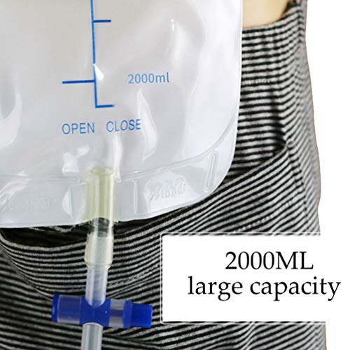 JM-D Doble Pantalones Cuidado del catéter Ropa Interior para ostomía Ropa para el Cuidado, Bolsa para Drenaje de orina Pantalones,Men,XXL