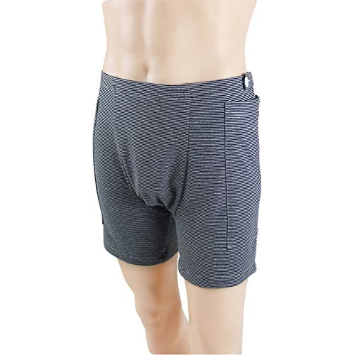 JM-D Doble Pantalones Cuidado del catéter Ropa Interior para ostomía Ropa para el Cuidado, Bolsa para Drenaje de orina Pantalones,Men,XXL