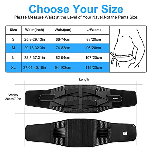 JOLIGAEA Cinturón Lumbar Soporte para Espalda, Cinturón de Soporte Lumbar, Ayuda de la Cintura para Aliviar El Dolor de Espalda y Prevenir Daños, Faja Lumbar Deportiva para Hombre y Mujer (Medium)