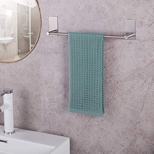 JS Toalleros de Baño Sin Taladro Adhesivo 55 cm Largo Toallero de Baño Accesorios Baño No Perforado Acero Inoxidable SUS304 Colgador de Toallas de Pared para Toallas de Baño Cocina y Baño