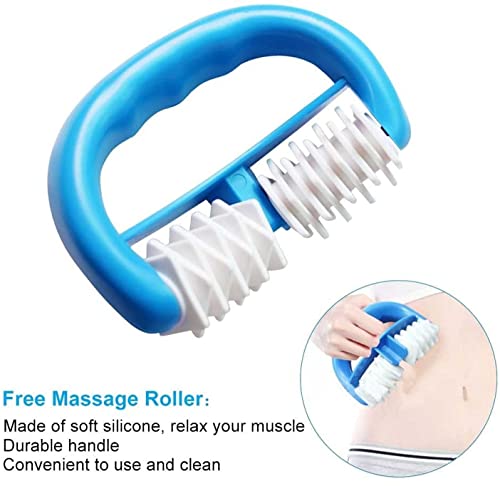Juego de 5 ventosas de silicona, juego de masaje, juego de ventosas de silicona, copas de succión para celulitis, rodillo anticelulitis, rodillo de masaje para piernas y brazos.