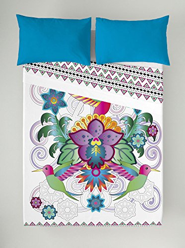 JUEGO DE SÁBANAS 180 CM COLIBRI CATALINA ESTRADA 4 PIEZAS (260X270cm)