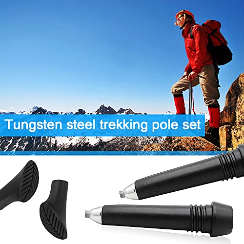KBNIAN 4 Kit de Puntas Bastones Trekking + Puntas de Goma para Bastones Puntas para Palos de Senderismo Portátil Puntas Bastones de Senderismo para Mayoría de Bastones de Senderismo Estándar