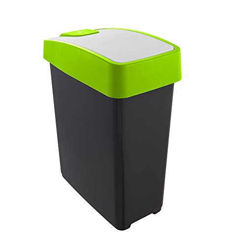 keeeper Cubo de la Basura Premium con Tapa Abatible, Tacto suave, 25 l, Magne, Verde
