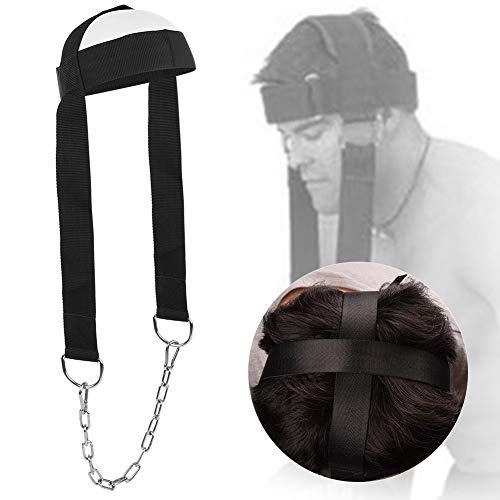 Keenso Entrenador de Fuerza con arnés de Cuello con Cadena, Entrenador de Cabeza y Cuello soporta hasta 250 Libras