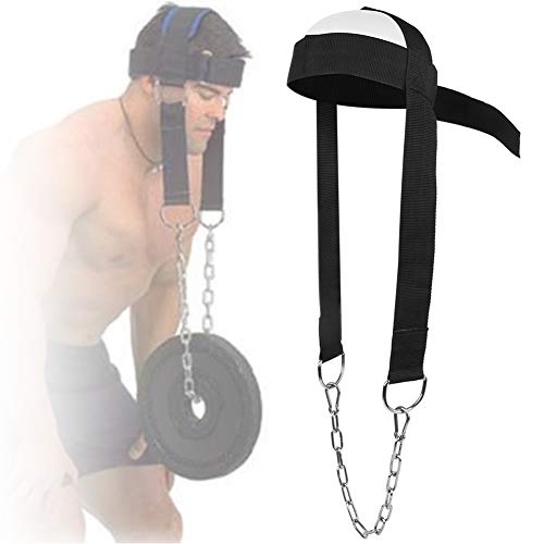 Keenso Entrenador de Fuerza con arnés de Cuello con Cadena, Entrenador de Cabeza y Cuello soporta hasta 250 Libras