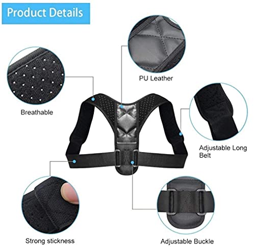KHLKHBK Corrector de Postura de Espalda Cinturón de Soporte Enderezadora de Espalda Korektor Postawy Corset ortopédico para Hombres y Mujeres (Color: Negro, Tamaño: Grande) Nice Gift