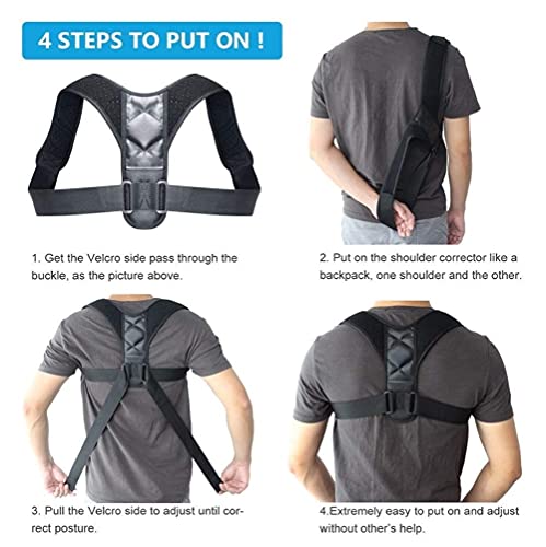 KHLKHBK Corrector de Postura de Espalda Cinturón de Soporte Enderezadora de Espalda Korektor Postawy Corset ortopédico para Hombres y Mujeres (Color: Negro, Tamaño: Grande) Nice Gift