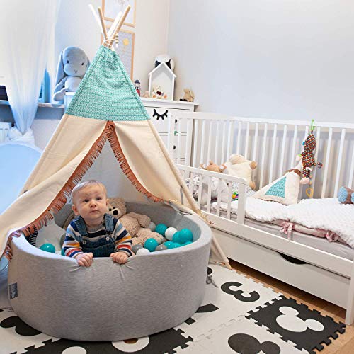 KiddyMoon 100 ∅ 7Cm Bolas Colores De Plástico para Piscina Certificadas para Niños, Blanco