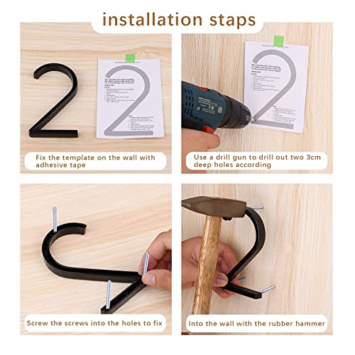 KINBOM 12.7cm Negra Metal Número de Casa, Moderno Flotante Número de Puerta Dirección Buzón para Casa Exterior (Número 2)
