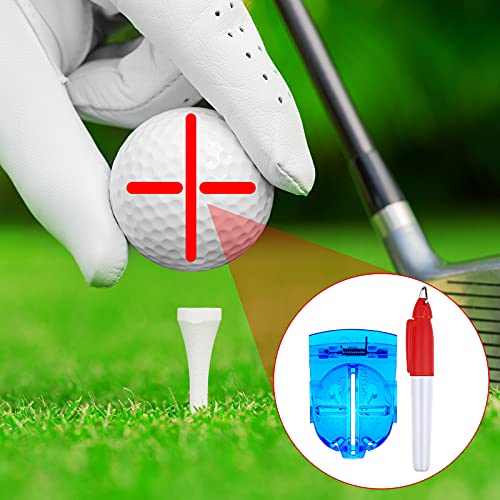 kit de 9 Herramientas de Marcado Dibujo Lineal Pelota Golf Incluye 4 Herramienta de Colocación Alineación de Pelotas Golf Plantilla de Marcador Clip de Marcado de Bolas y 5 Rotuladores Golf