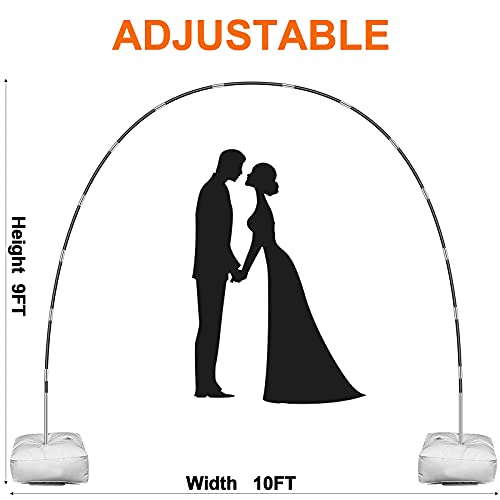 Kit de arco de globo OBOVO, grupo de soporte de arco de globo ajustable de 10 pies, con base y poste de fibra duradero, adecuado para bodas, día de graduación, suministros para fiestas de Navidad