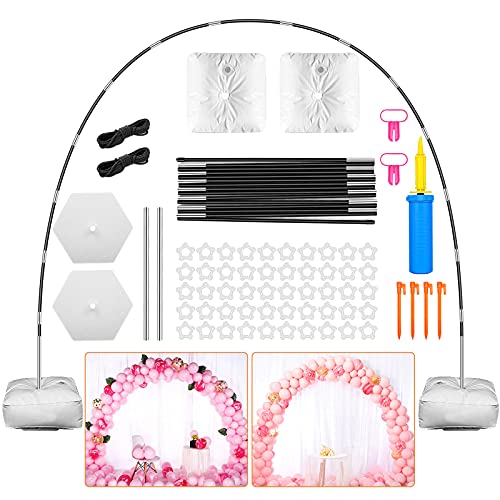 Kit de arco de globo OBOVO, grupo de soporte de arco de globo ajustable de 10 pies, con base y poste de fibra duradero, adecuado para bodas, día de graduación, suministros para fiestas de Navidad