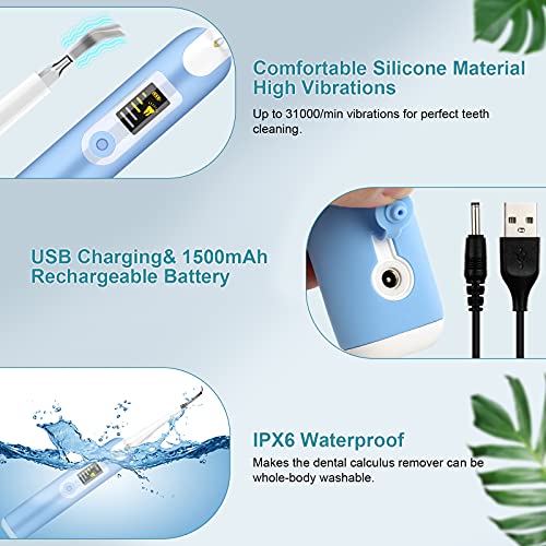 Kit de limpieza dental eléctrico,Limpieza Dental 4in1,Limpieza de los Dientes Bucal Limpiador con 5 Modos de Cepillado, 4 Recambio Cabezales kit