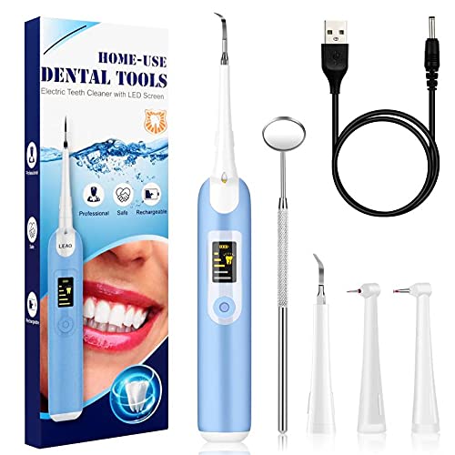 Kit de limpieza dental eléctrico,Limpieza Dental 4in1,Limpieza de los Dientes Bucal Limpiador con 5 Modos de Cepillado, 4 Recambio Cabezales kit