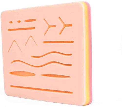 Kit De Práctica De Sutura, Práctica De Estudiantes Y Uso De Entrenamiento | Almohadilla De Sutura De Silicona Reutilizable Para Músculos, Grasa Y Piel Con Pre-heridas, Kit De Sutura Para Entrenamien