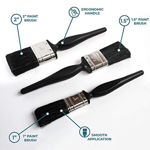 Kit de rodillo de pintura para decoración Polar de 10 piezas con rodillo largo extensible, bandeja de pintura, abrelatas, agitador, 3 pinceles de pintura y 2 fundas de rodillo
