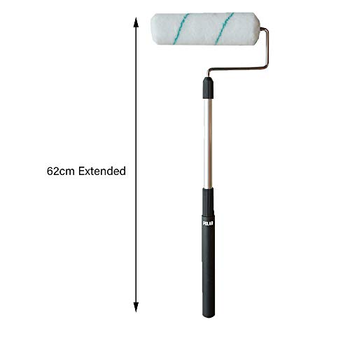 Kit de rodillo de pintura para decoración Polar de 10 piezas con rodillo largo extensible, bandeja de pintura, abrelatas, agitador, 3 pinceles de pintura y 2 fundas de rodillo