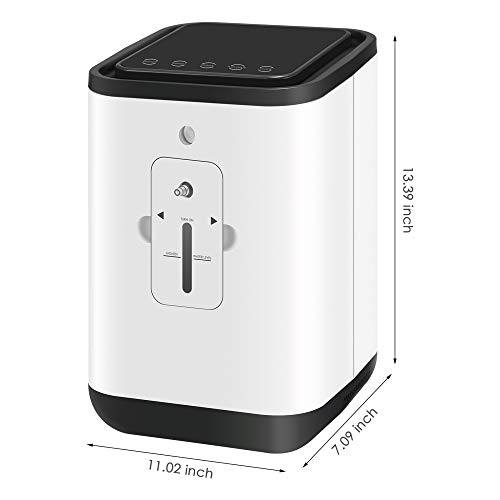 KKTECT Concentrador de oxígeno, máquina de oxígeno portátil de 1-7 l/min 42db Silencioso con un hermoso campo de color IMD Gran caudal para el hogar y los viajes