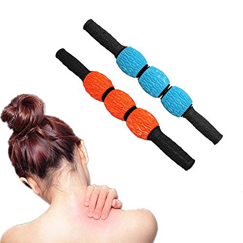 KOLIU Masaje Corporal Palos Herramienta de Rodillo Muscular Masajeador de Yoga Rodillo de Palo Masaje de Tejidos Calambre en Las piernas Fascia Relajación Fitness-Azul