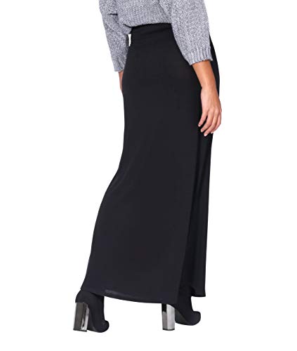 KRISP Falda Larga Mujer Boho Hippies Bohemia Elegante Vuelo Talla Grande Cintura Alta Elástica, (Negro (2968), 42 EU (14 UK)), 2968-BLK-14