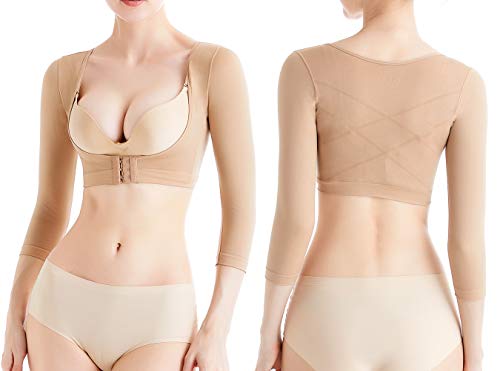 KSKshape - Formador de brazo para mujer con mangas de compresión para después quirúrgicas de adelgazamiento de las mangas correctoras de postura Beige beige XL
