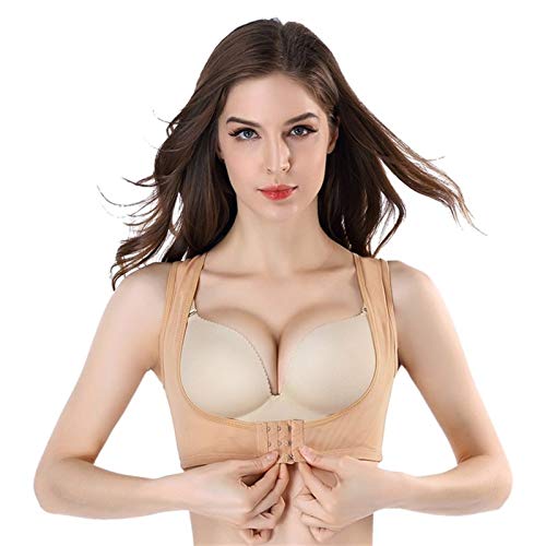 La Ropa Interior del Corsé del Pecho De Correa De Soporte Escoliosis Postura Jorobada Ropa Interior De La Talladora del Cuerpo Elegant (Color : Apricot, Size : S.)