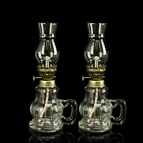 lampara de aceite antigua, Lámpara de decoración del hogar, Vidrio Clásico Retro luz de emergencia para el hogar, (18 cm / 7pulgadas)