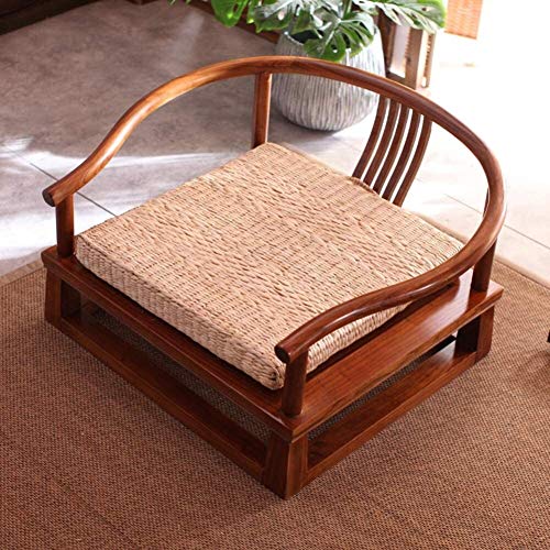 LanXin Cojines Suelo de Paja Presidente de Punto Transpirable Mat Baja futón for la decoración casera Espesa la Plaza de Presidente del cojín del Asiento Yoga Almohada Mat